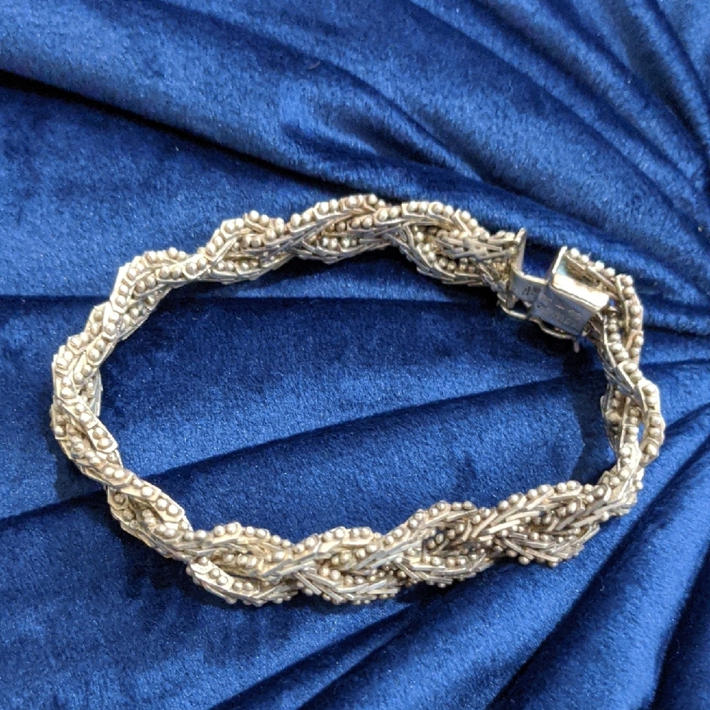 Solid Sterling Silver Intricate Ornate Twisted Br… - image 3